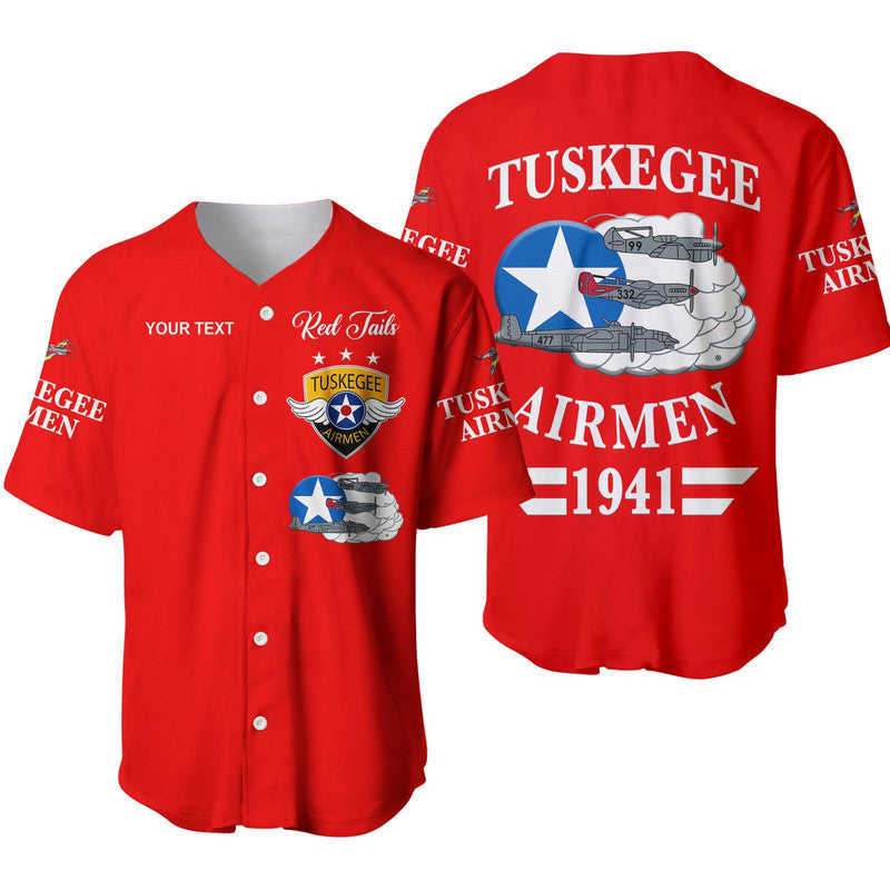 (Custom Personalised) Tuskegee Airmen Baseball JerseyThe Red Tails Simplified Vibes - Red LT8 - Wonder Print Shop