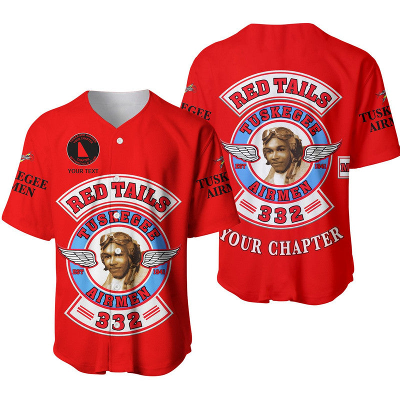 (Custom Personalised) Tuskegee Airmen Motorcycle Club Baseball JerseyTAMC Red Tails Original Style - Red LT8 - Wonder Print Shop