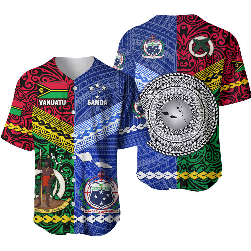 Samoa and Vanuatu Baseball Jersey Together LT8 - Wonder Print Shop