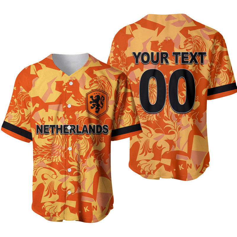 (Custom Personalised And Number) Netherlands Soccer Baseball Jersey World Cup Champions LT6 - Wonder Print Shop