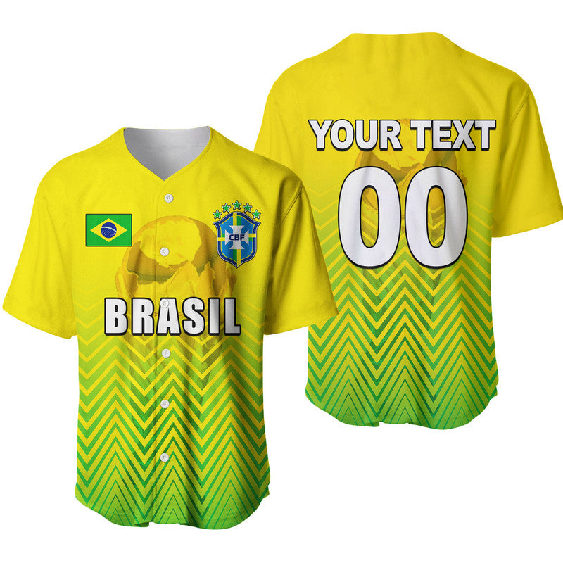 (Custom Personalised) Brasil World Cup 2022 Baseball Jersey Sport Style  LT6 - Wonder Print Shop