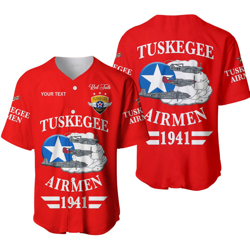 (Custom Personalised) Tuskegee Airmen Baseball JerseyThe Red Tails Original Style - Red LT8 - Wonder Print Shop