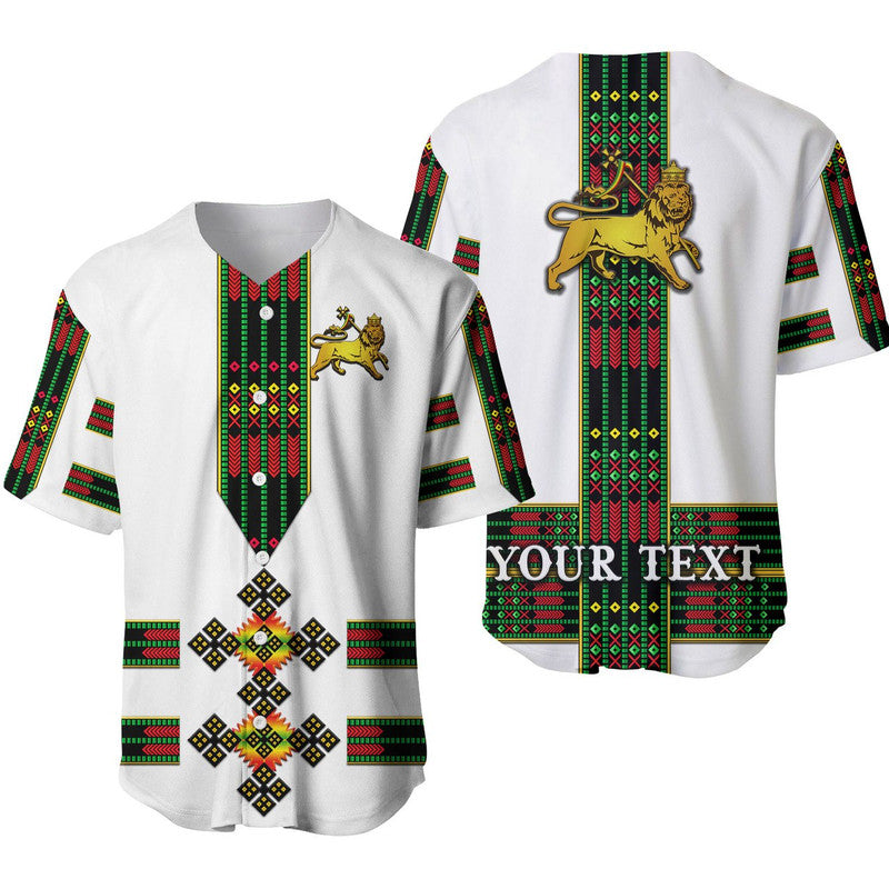 (Custom Personalised) Ethiopia Baseball Jersey Ethiopian Lion Of Judah Tibeb Vibes NO.1 Ver - Flag Style LT8 - Wonder Print Shop