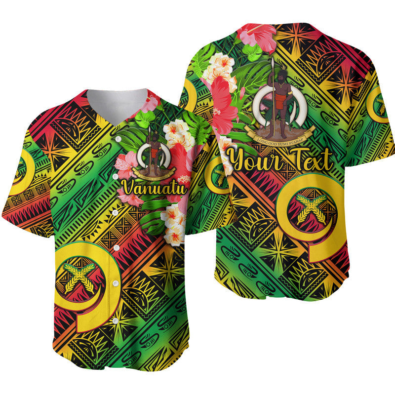 (Custom Personalised) Vanuatu Baseball Jersey Independence Be Proud Vanuatu Flag - Gradient Vibes LT8 - Wonder Print Shop