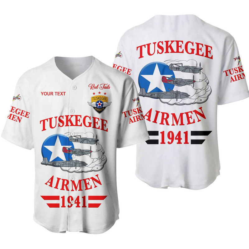 (Custom Personalised) Tuskegee Airmen Baseball JerseyThe White Tails Original Style - White LT8 - Wonder Print Shop