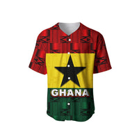 Red baseball jersey with Ghana text and large black star on front