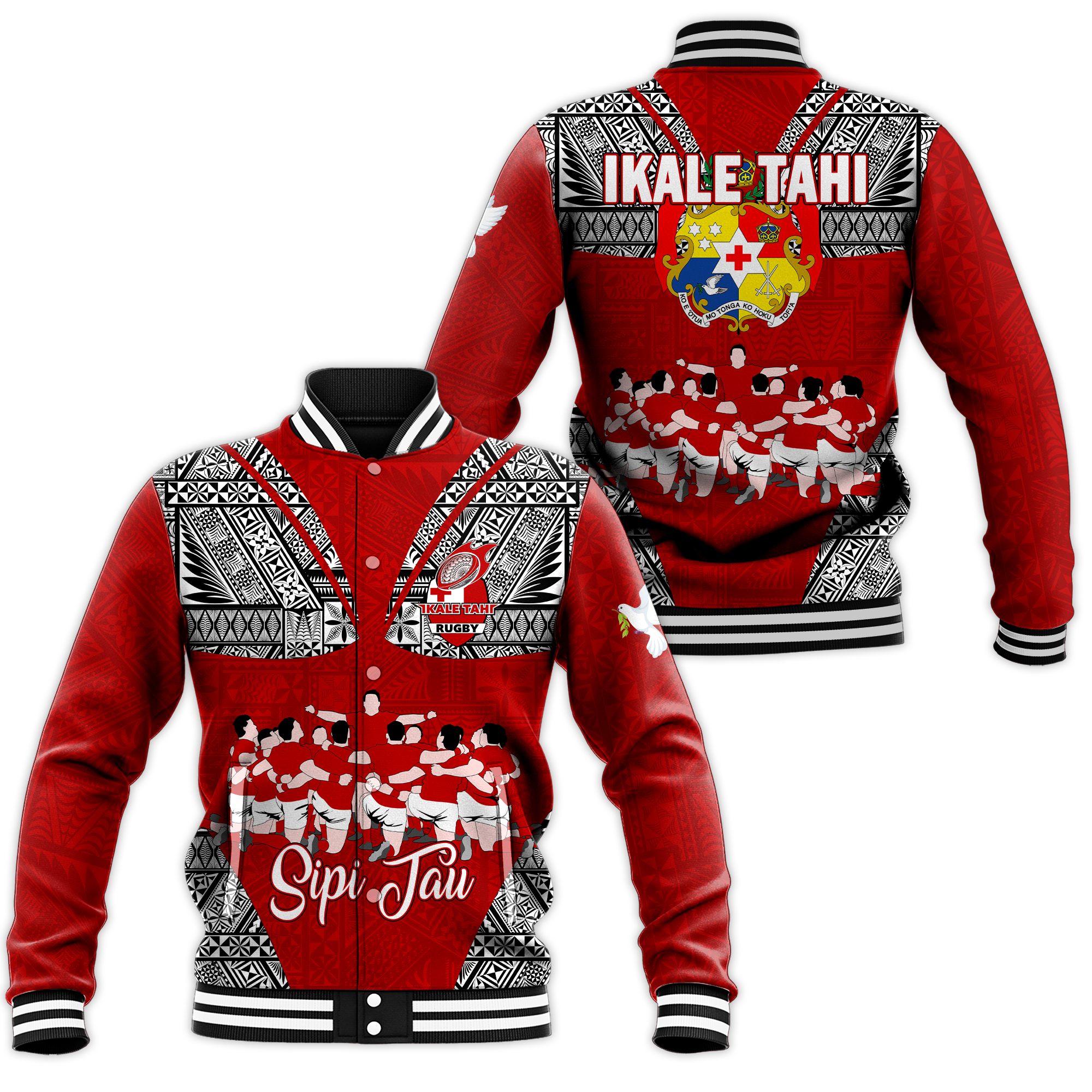 Tonga Rugby Ikale Tahi Sipi Tau Baseball Jacket LT2 - Wonder Print Shop