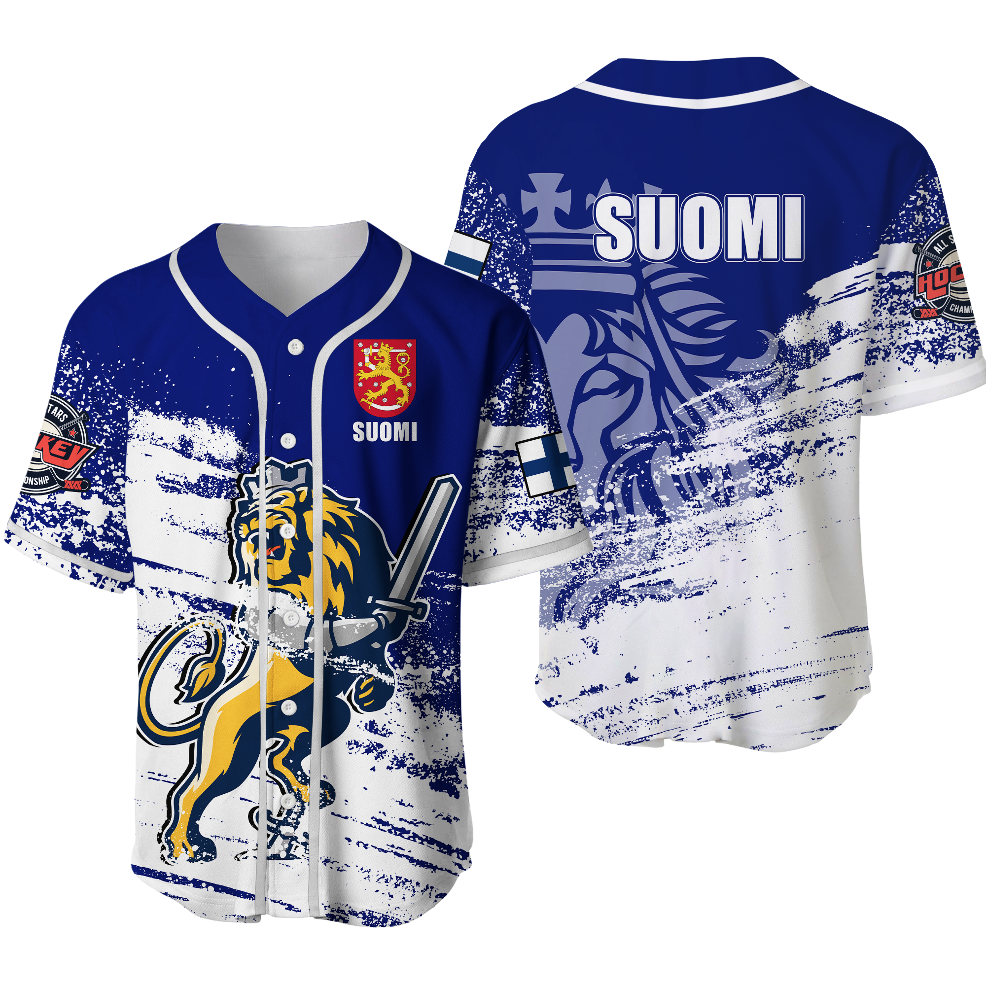 Finland Suomi Leijonat Hockey Baseball Jersey - LT2 - Wonder Print Shop