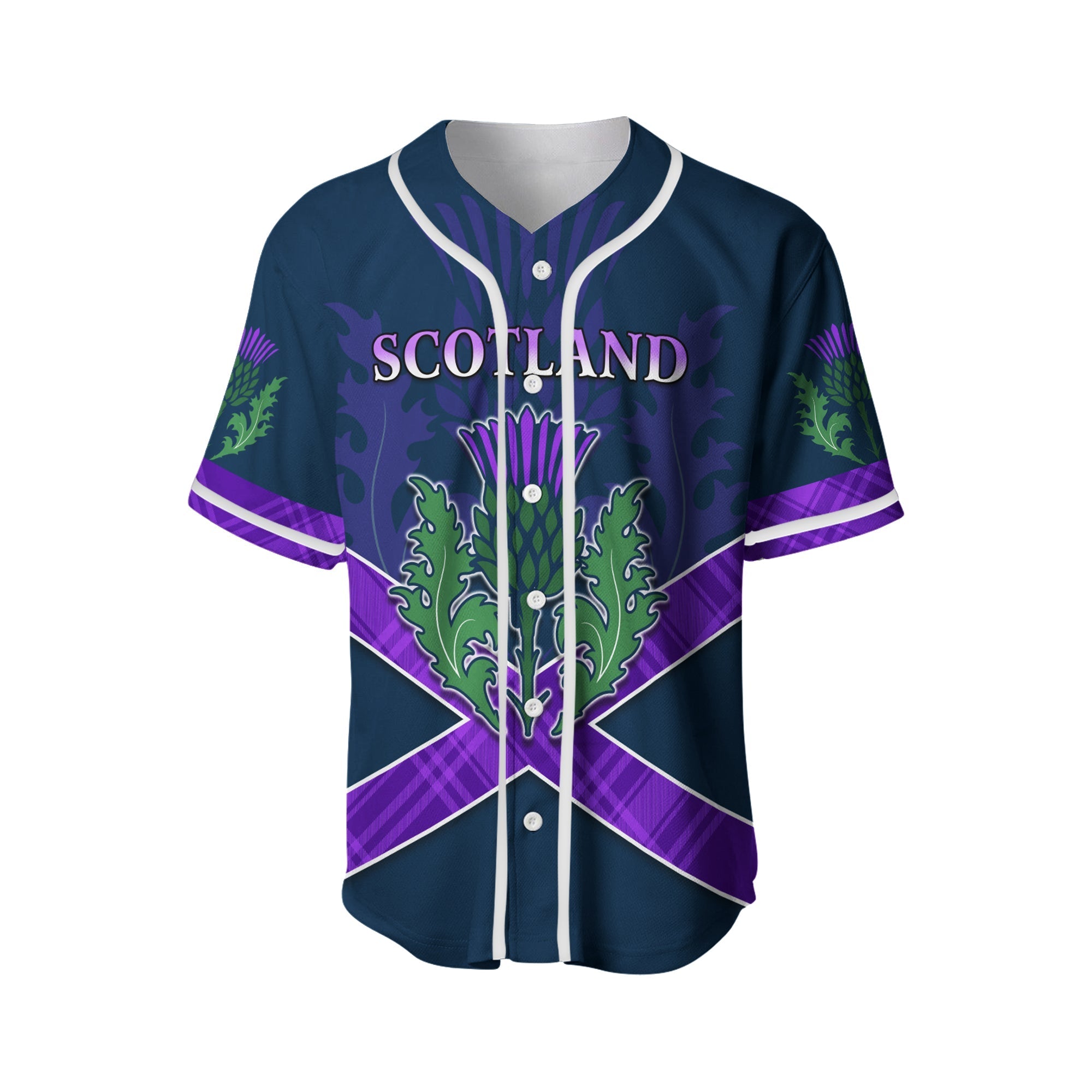 Scotland Rugby 2021 Baseball Jersey Thistle Six Nations LT13 - Wonder Print Shop