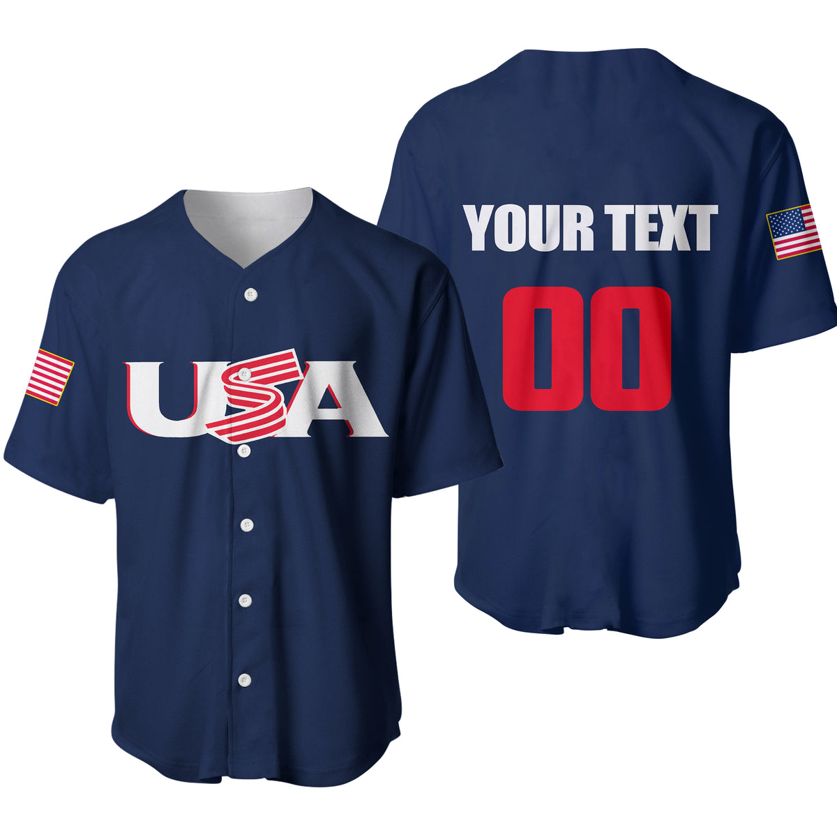 Custom Personalised And Number) Baseball 2023 USA Baseball Jersey