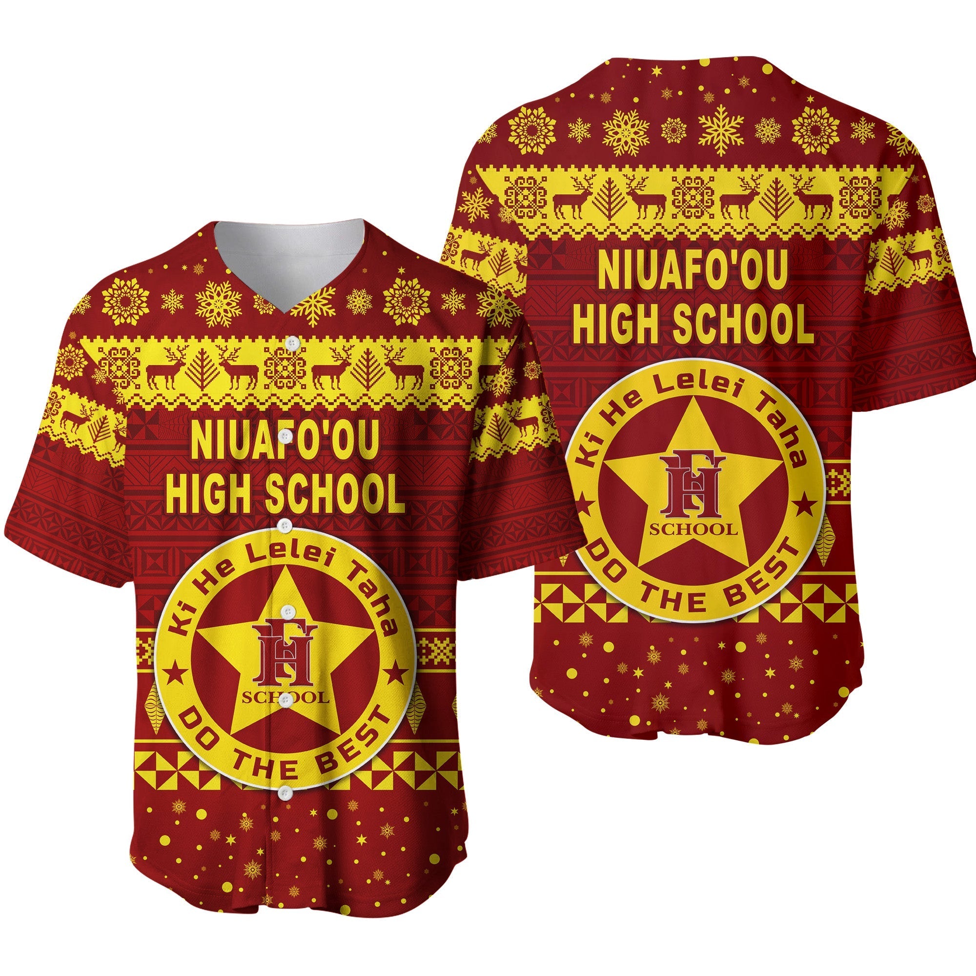 Niuafo'ou High School Christmas Baseball Jersey Simple Style LT8 - Wonder Print Shop