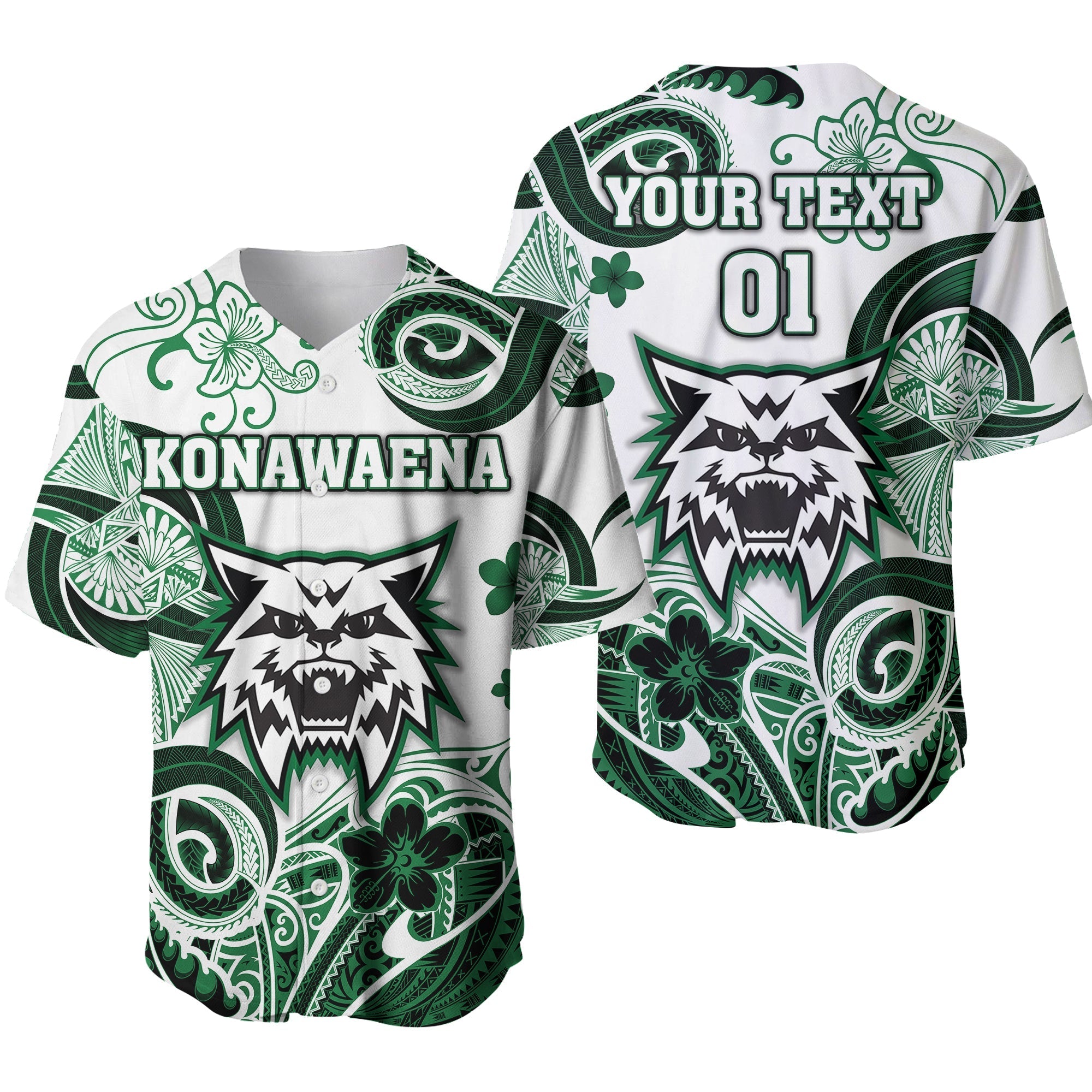 (Custom Personalised) Hawaii Konawaena Wildcats School Baseball Jersey Unique Style LT8 - Wonder Print Shop