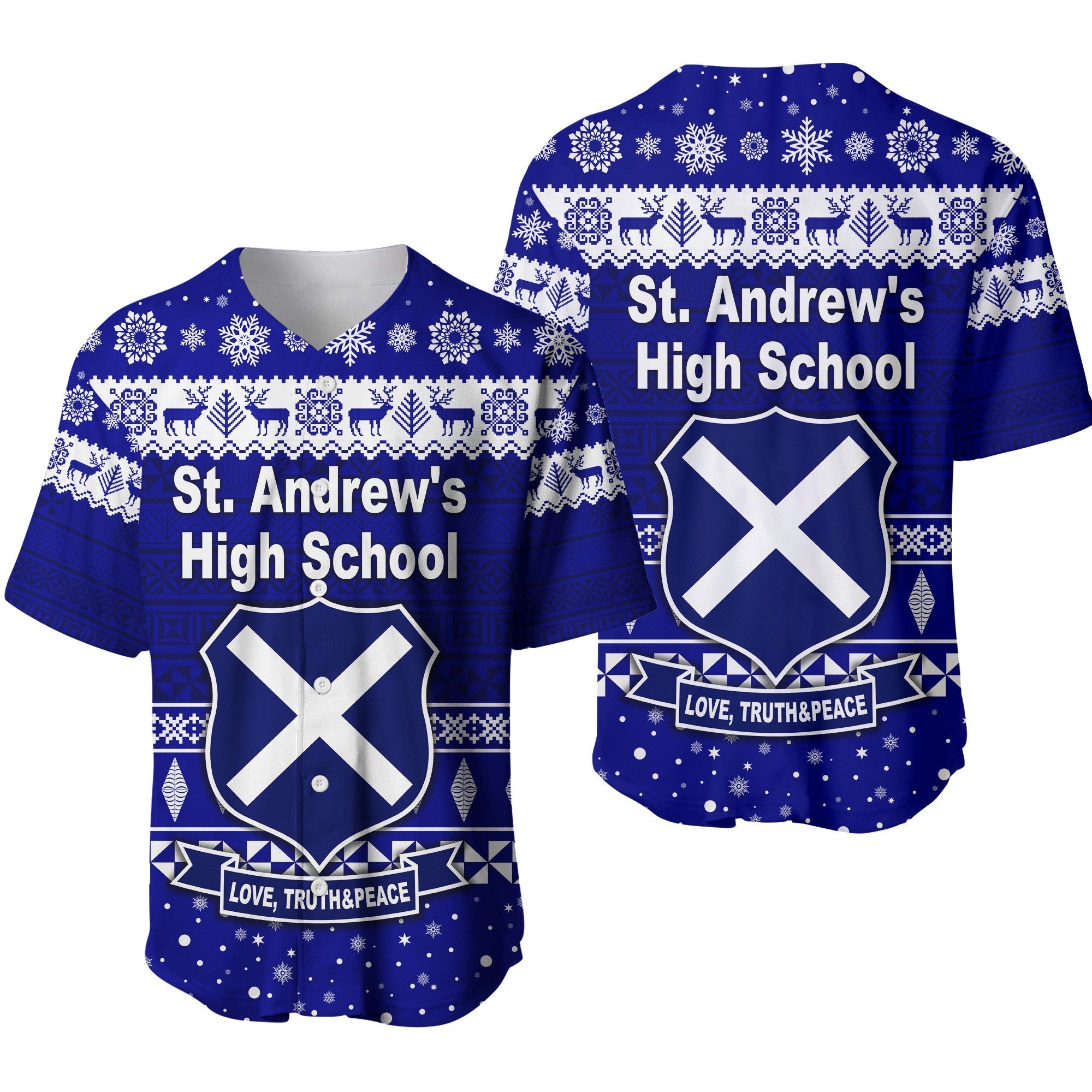 St. andrew's High School Christmas Baseball Jersey Simple Style LT8 - Wonder Print Shop