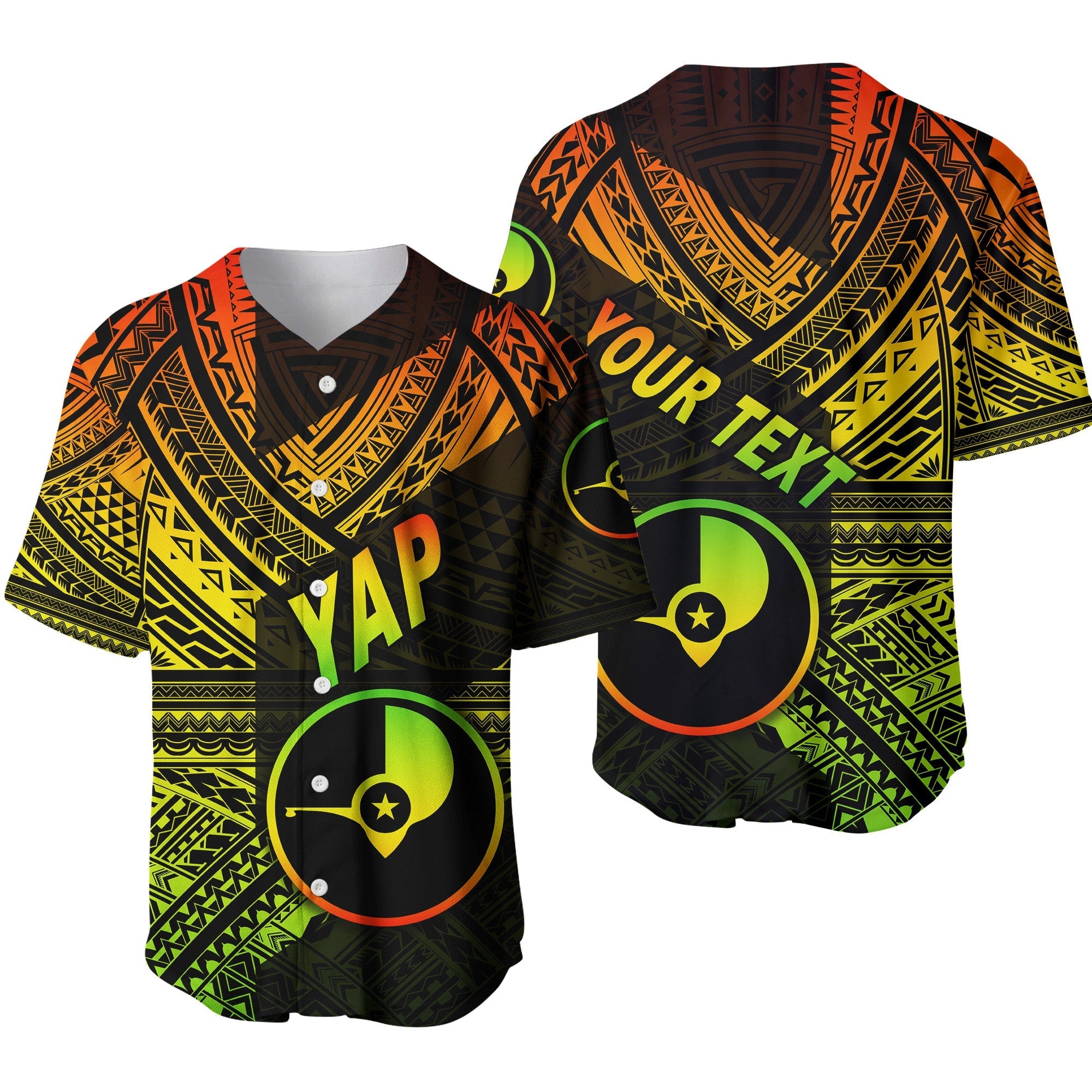 (Custom Personalised) FSM Yap Baseball Jersey Original Style - Reggae LT8 - Wonder Print Shop