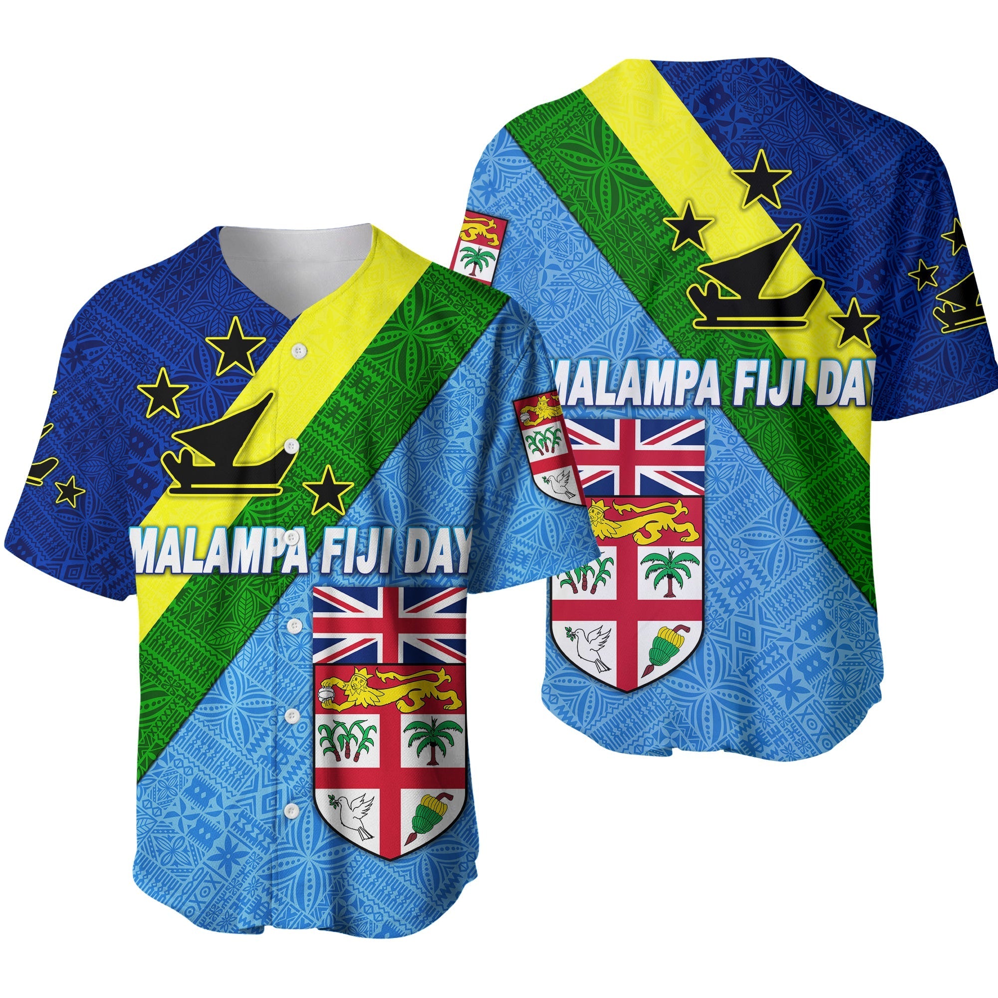 Vanuatu Malampa and Fiji Day Baseball Jersey Simple Style LT8 - Wonder Print Shop