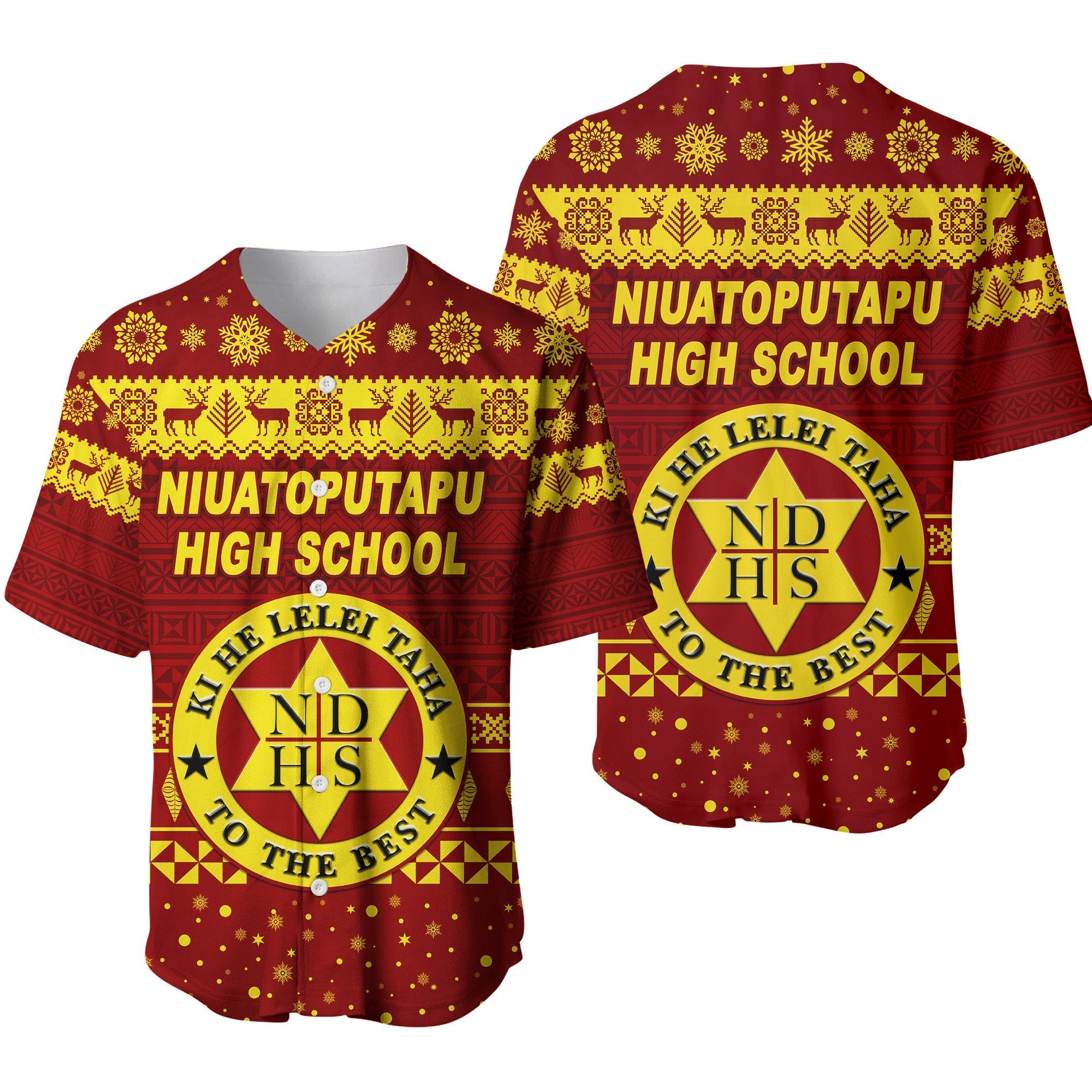 Niuatoputapu High School Christmas Baseball Jersey Simple Style LT8 - Wonder Print Shop