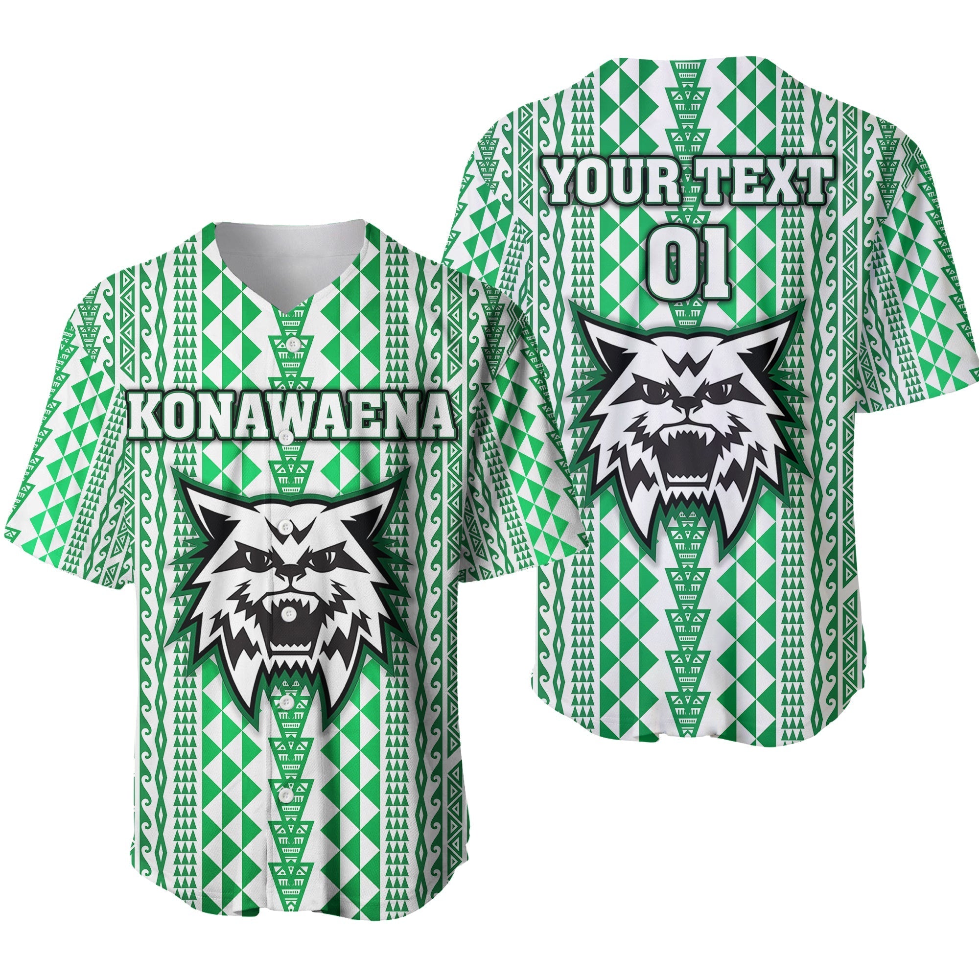 (Custom Personalised) Hawaii Konawaena Wildcats School Baseball Jersey Simple Style LT8 - Wonder Print Shop