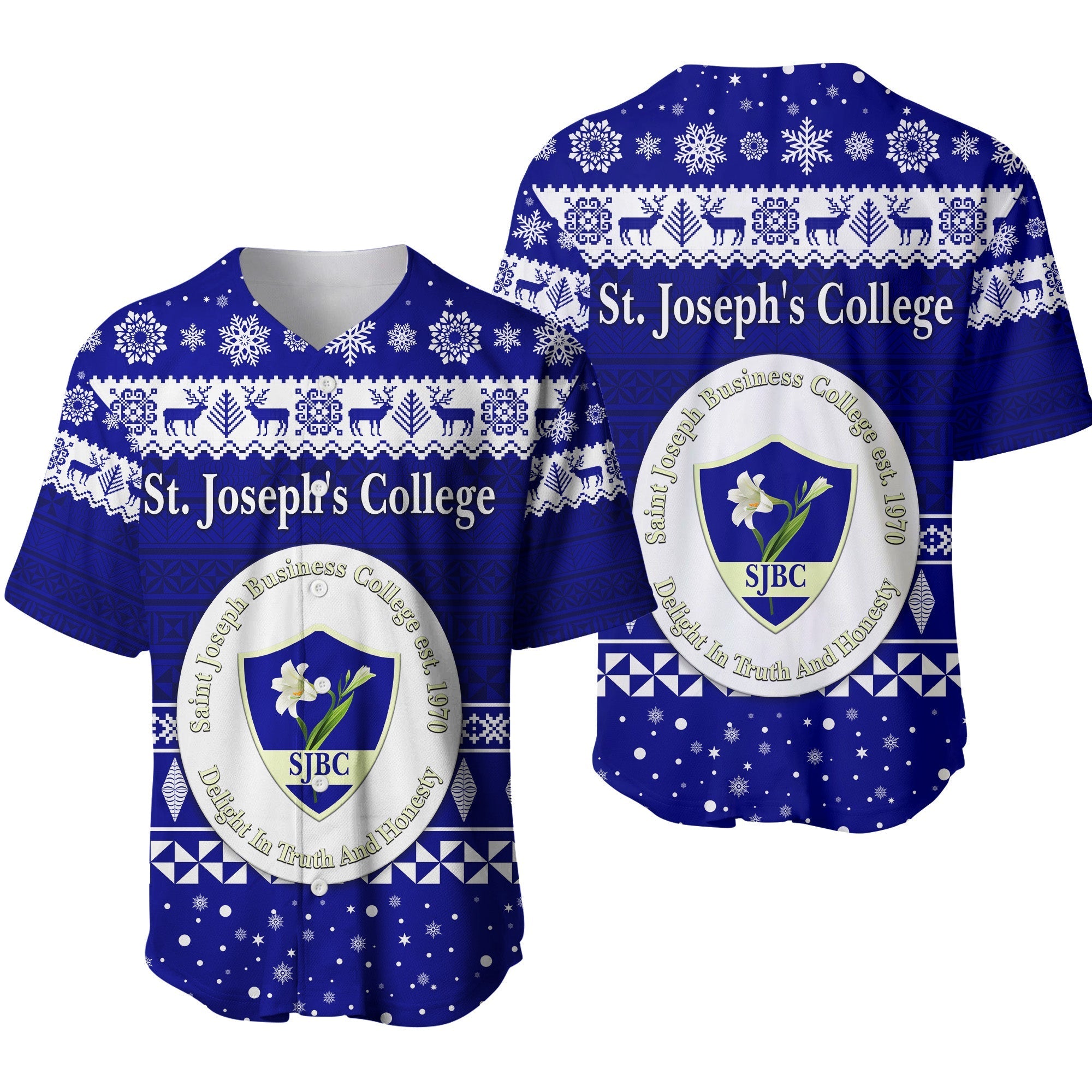 St. Joseph's College Christmas Baseball Jersey Simple Style LT8 - Wonder Print Shop