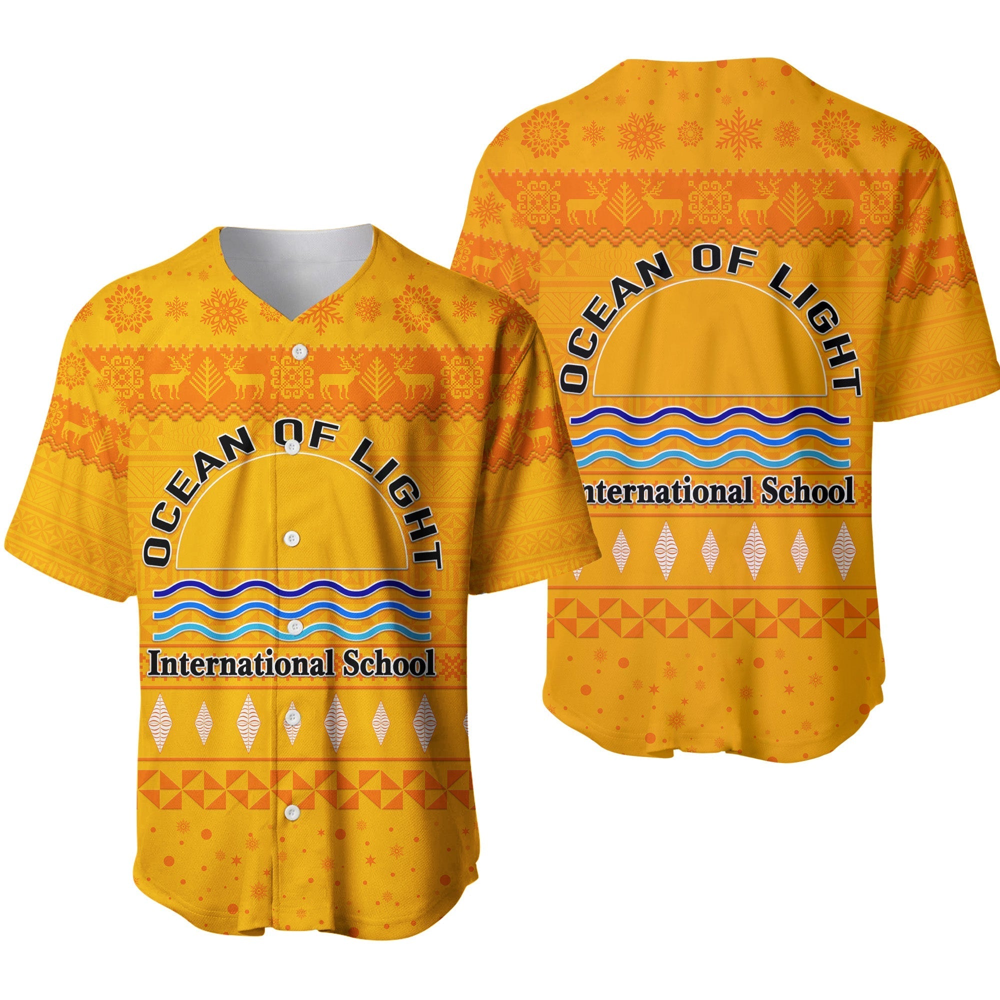 Ocean of Light International School Christmas Baseball Jersey Simple Style LT8 - Wonder Print Shop