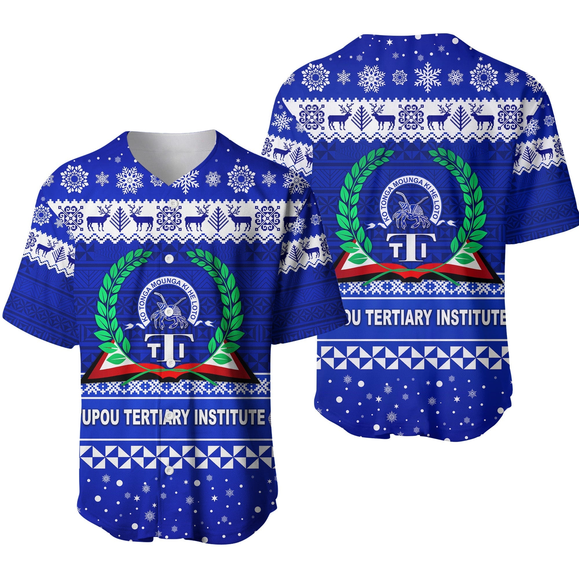 Tupou Tertiary Institute Christmas Tonga Baseball Jersey Simple Style LT8 - Wonder Print Shop