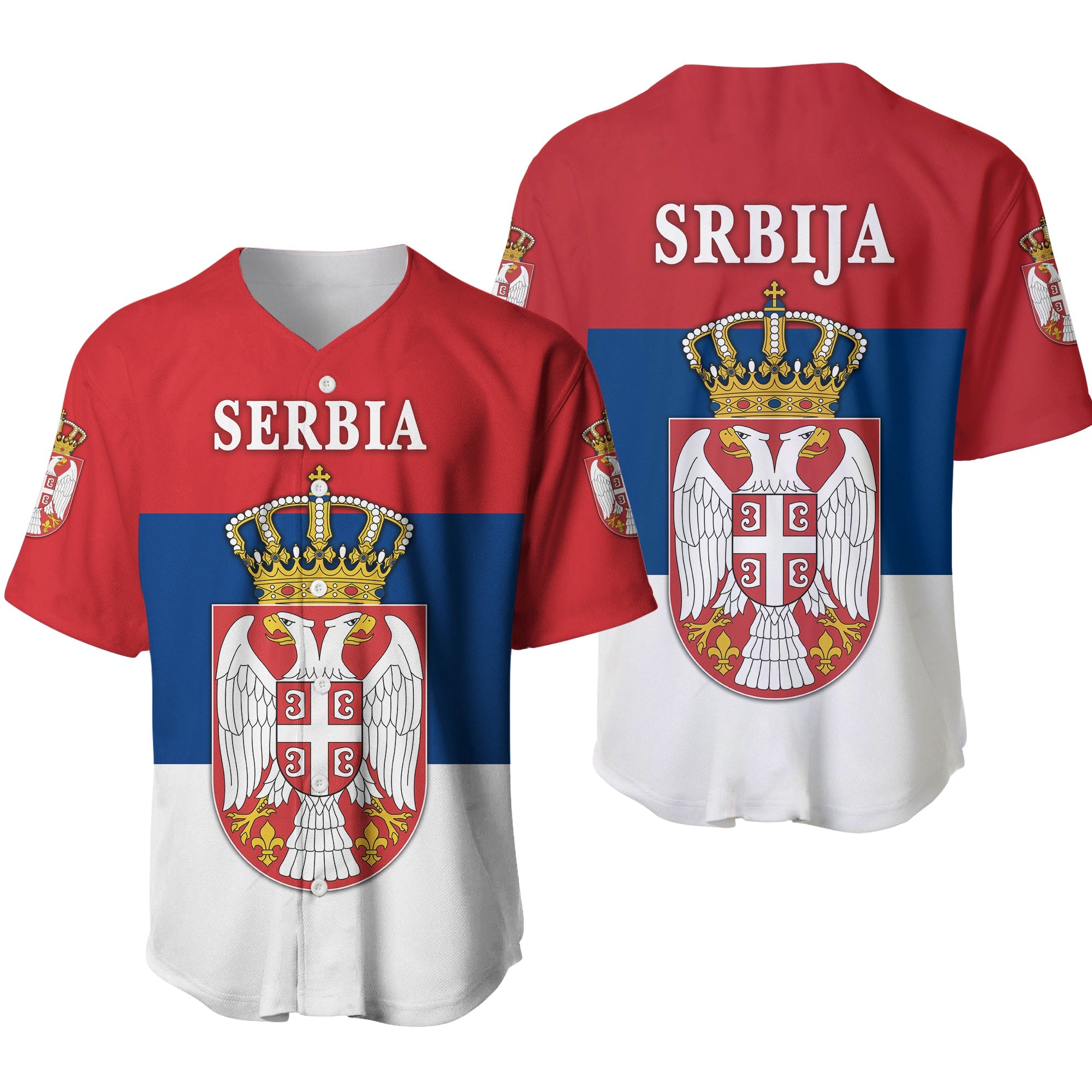 Serbia Baseball Jersey Srbija Flag Style LT8 - Wonder Print Shop