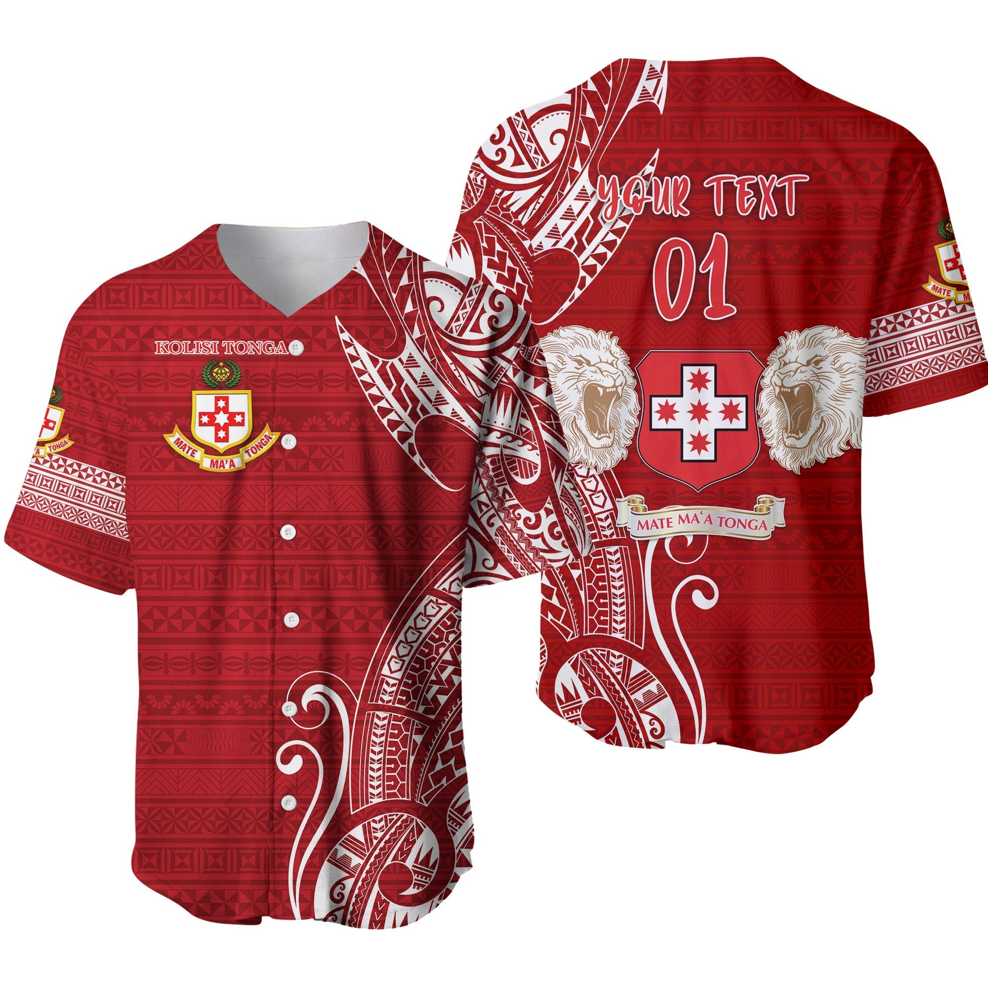 (Custom Personalised) Kolisi Tonga Mate Ma'a Tonga Baseball Jersey Laione Ashburton Old Boys, Custom Text And Number LT8 - Wonder Print Shop