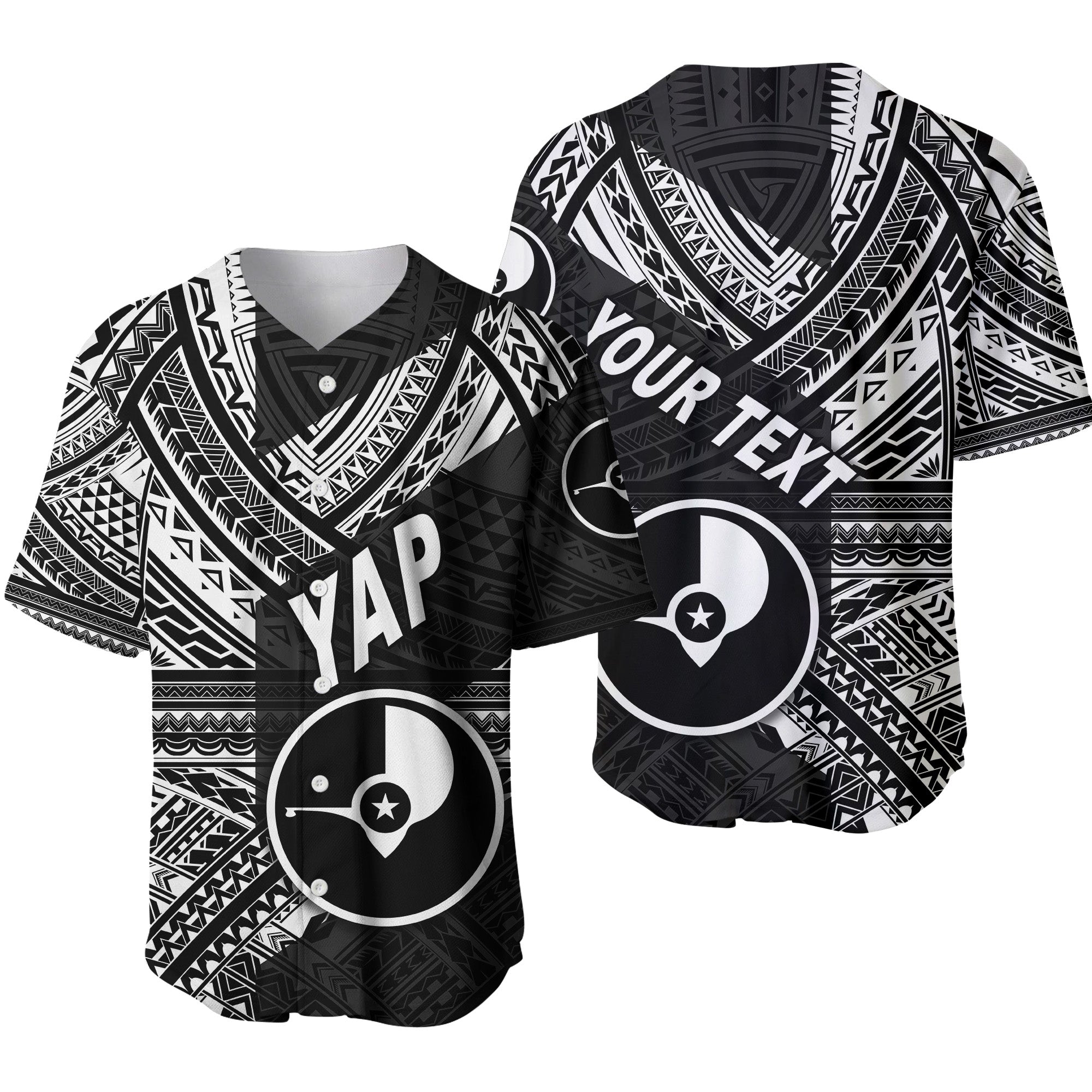 (Custom Personalised) FSM Yap Baseball Jersey Original Style - Black LT8 - Wonder Print Shop