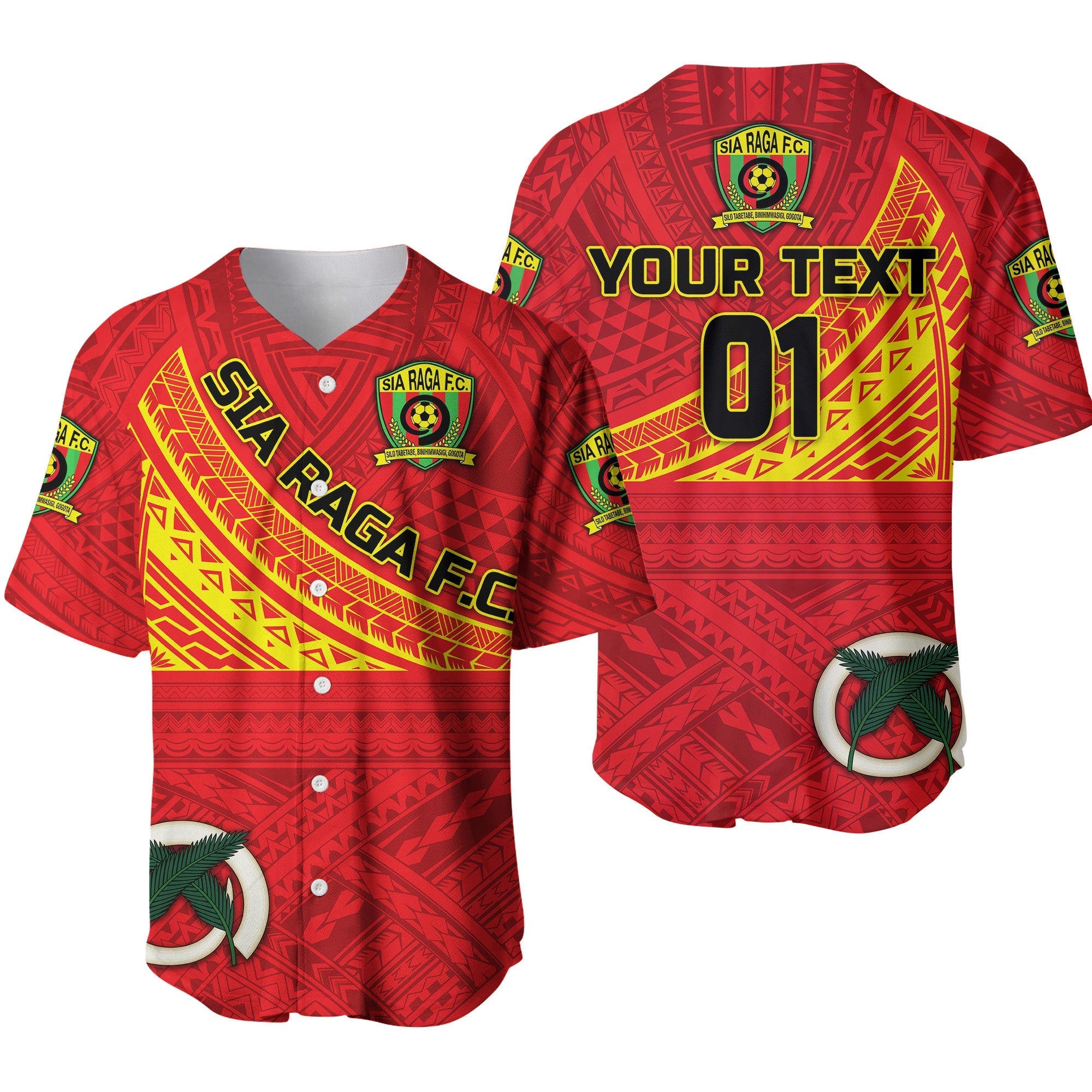 (Custom Personalised) Vanuatu Sia Raga Football Club Baseball Jersey Original Style LT8 - Wonder Print Shop