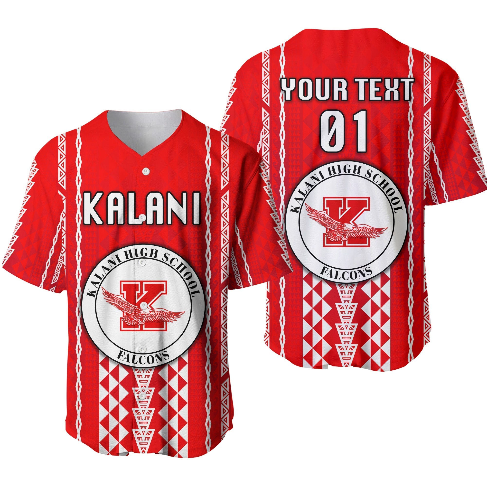 (Custom Personalised) Hawaii Kalani High School Baseball Jersey Falcons Simple Style LT8 - Wonder Print Shop