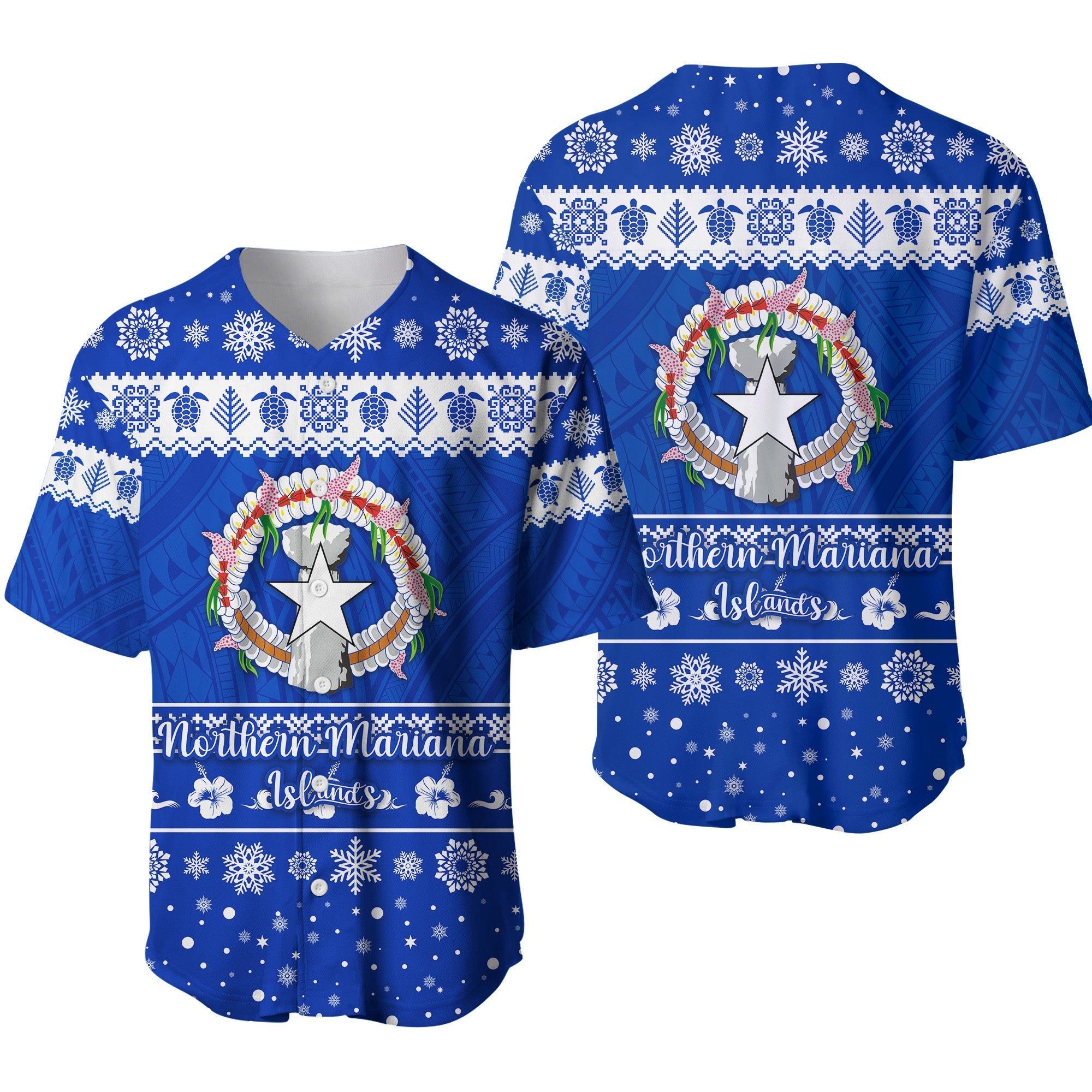 Northern Mariana Islands Christmas Baseball Jersey Simple Style LT8 - Wonder Print Shop