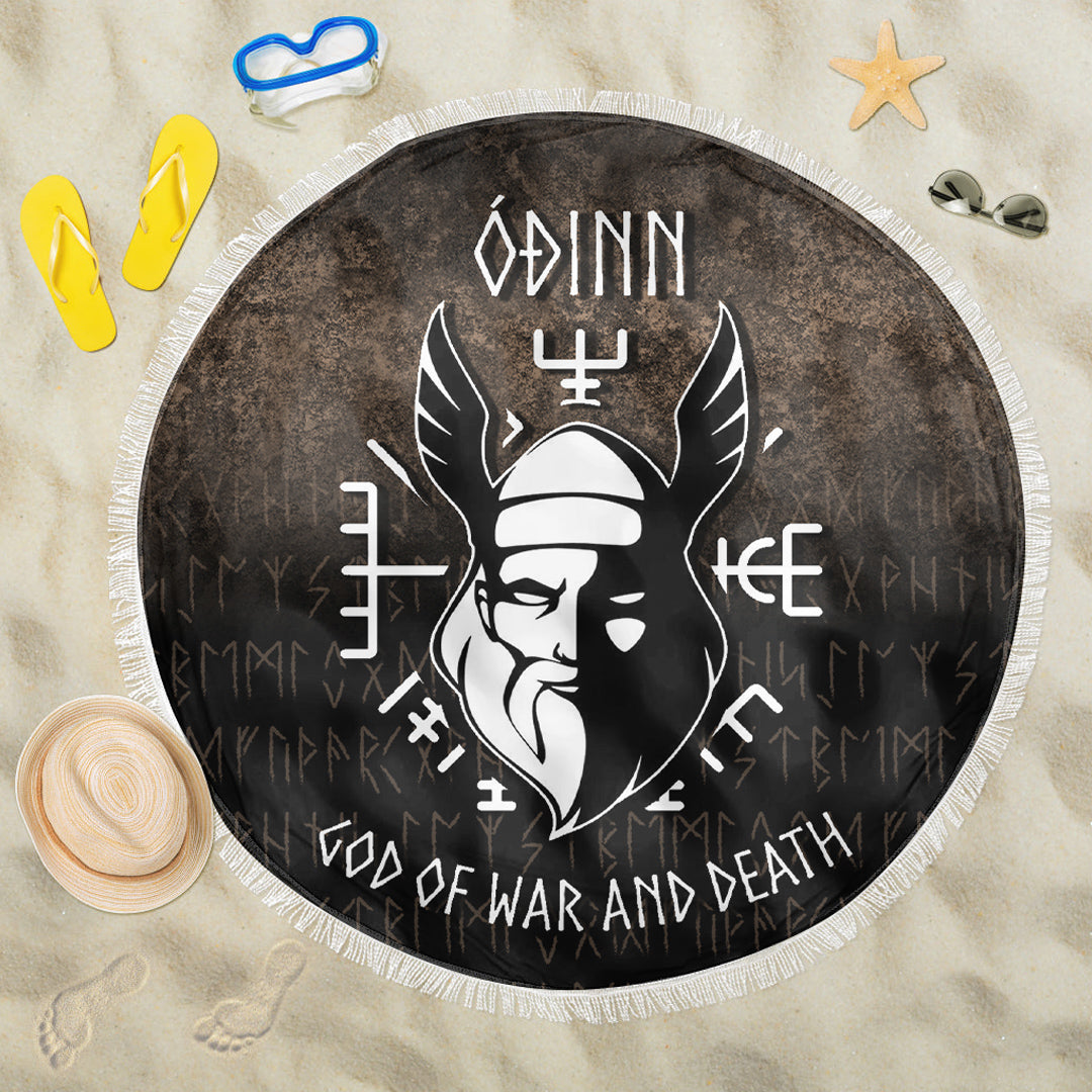 Wonder Print Shop Beach Blanket - Odin God Of War and Death Beach Blanket RLT12 - Wonder Print Shop