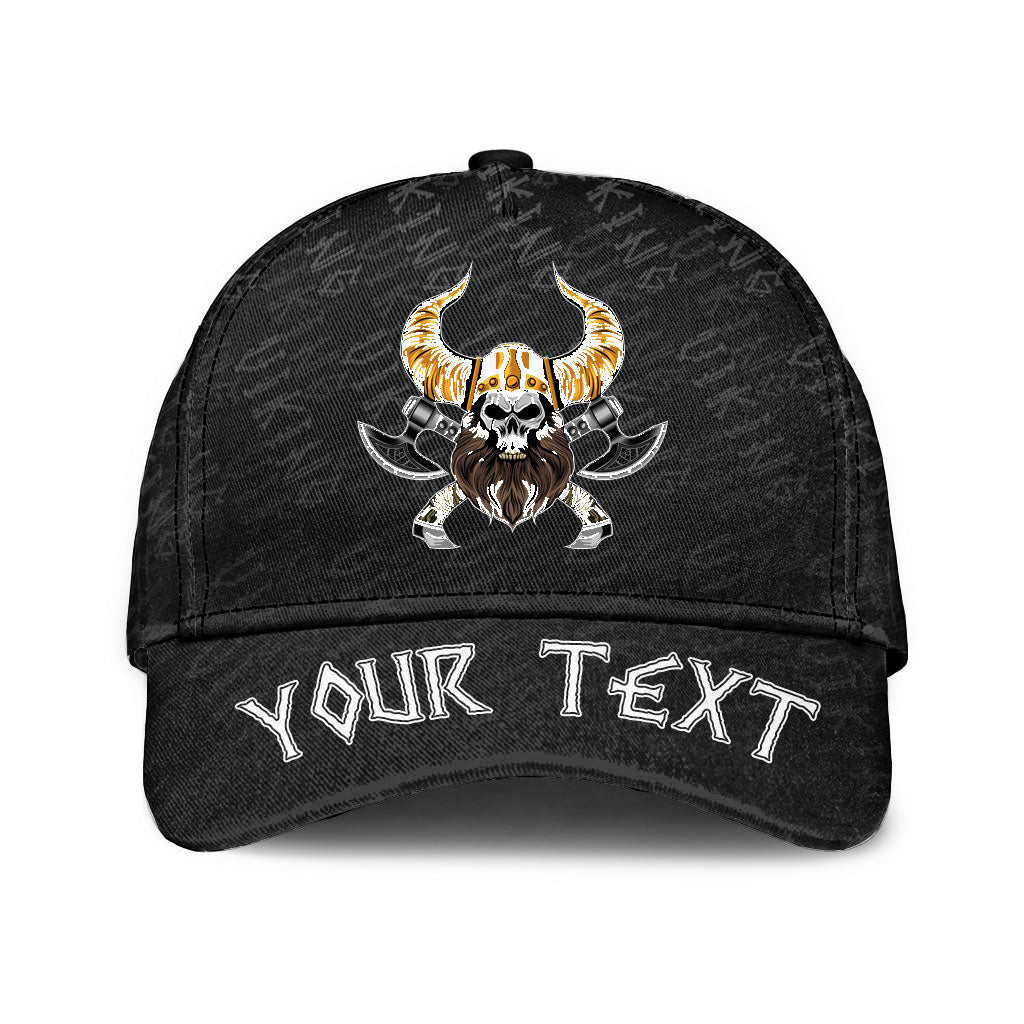 viking-classic-cap-custom-bearded-warrior-skull-with-crossed-axes-classic-cap