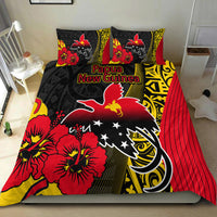 Papua New Guinea themed bedding set: black, red, and yellow floral bird artwork with “Papua New Guinea”