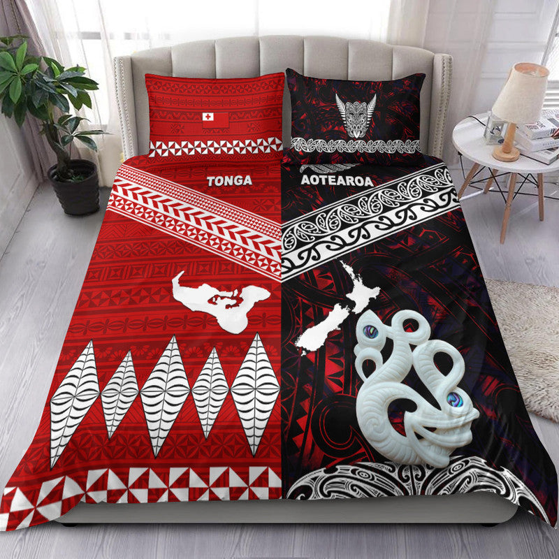 New Zealand and Tonga Bedding Set Together Red LT8 - Wonder Print Shop