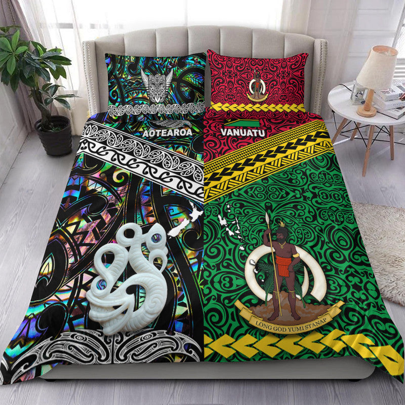 New Zealand and Vanuatu Bedding Set Together Paua Shell LT8 - Wonder Print Shop