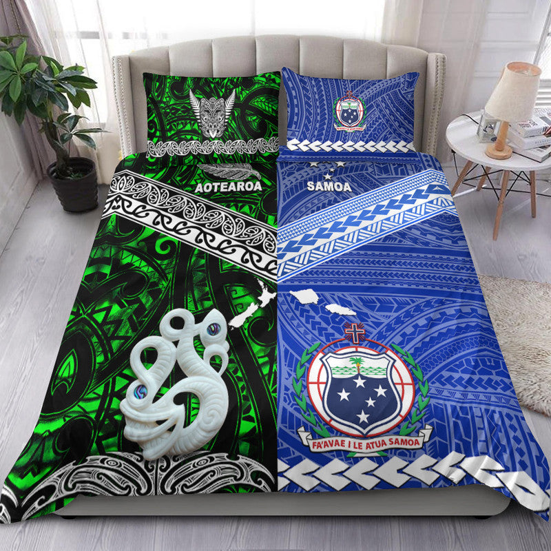 New Zealand and Samoa Bedding Set Together Green LT8 - Wonder Print Shop