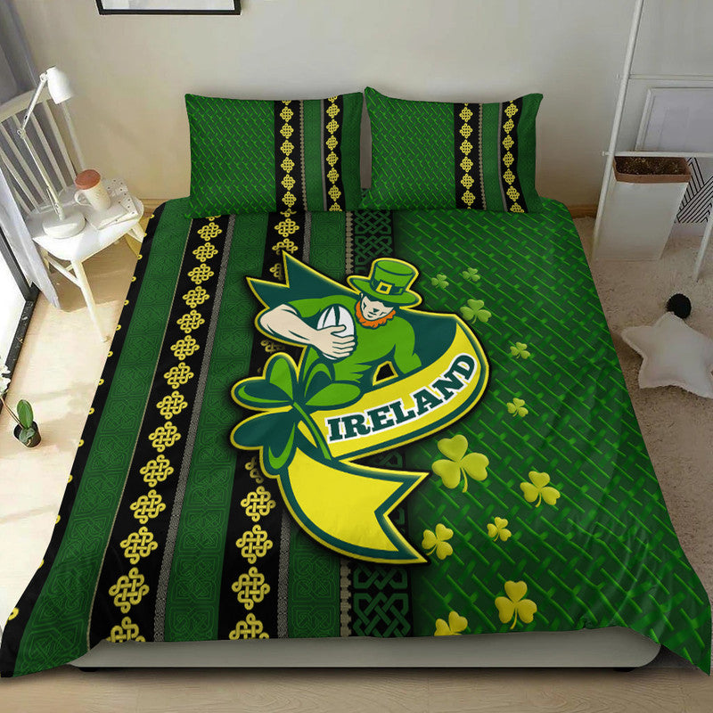 Ireland Celtic Knot Rugby Bedding Set Irish Gold and Green Pattern LT9 - Wonder Print Shop