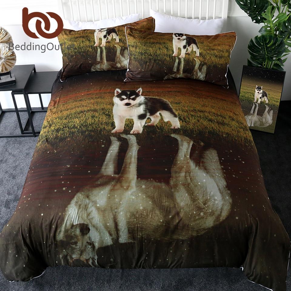 Puppy Husky on Grassland Native American Bedding Set LT10 - Wonder Print Shop