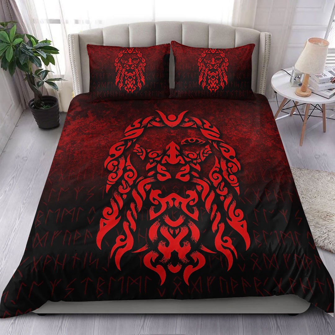 viking-bedding-set-viking-god-odin-allfather-in-asgard-raven-god-red-version-bedding-set