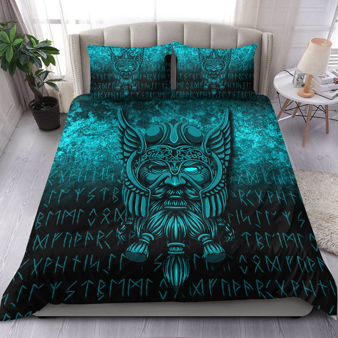 viking-bedding-set-viking-odin-allfather-in-asgard-cyan-version-bedding-set