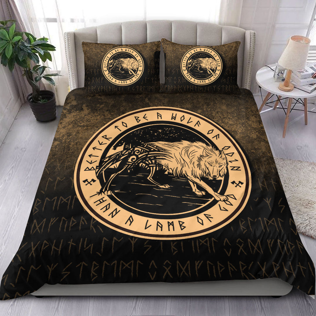 Wonder Print Shop Bedding Set - Wolf Of Odin - Gold Version Bedding Set RLT12 - Wonder Print Shop