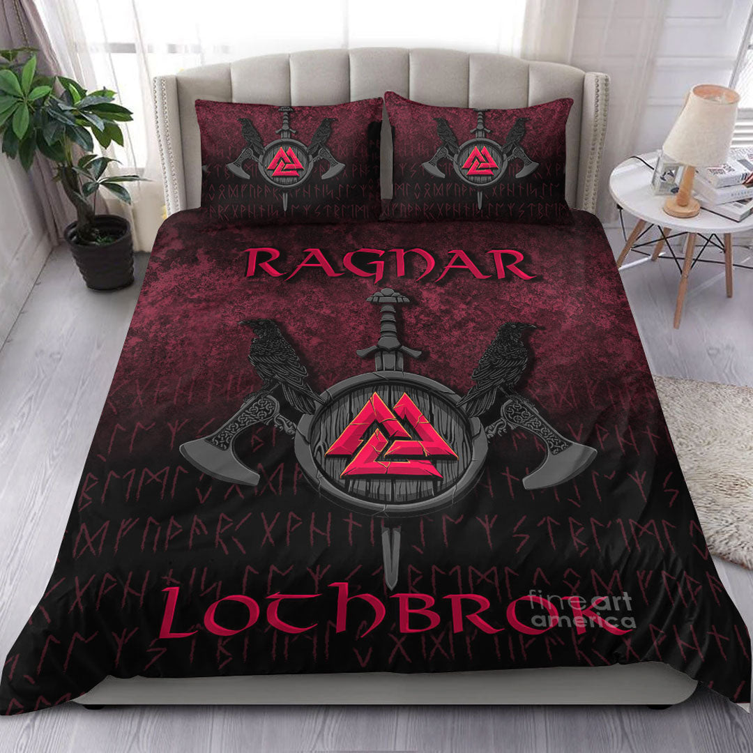 viking-bedding-set-ragnar-lothbrok-ragnar-lodbrok-viking-warrior-red-version-bedding-set