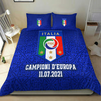 Blue Italia bedding set: FIGC crest, 'Campioni d'Europa' and 11.07.2021