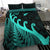 New Zealand Rugby Maori Bedding Set Silver Fern Koru Vibes Turquoise LT8 - Wonder Print Shop