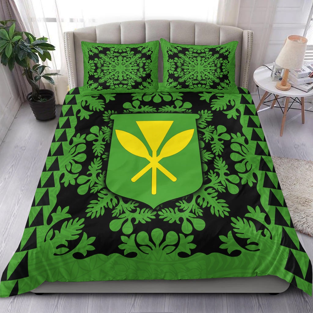 Hawaii Bedding Set Kanaka Maoli No.2 Green Style LT6 - Wonder Print Shop