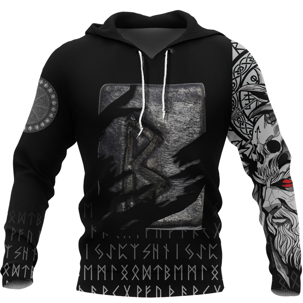 Viking Hoodie Berkano Norse Runes RLT12 - Wonder Print Shop