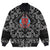 Viking Bomber Jacket Big Angry Red Dragon with Bandana Paisley Style RLT12 - Wonder Print Shop