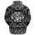 Viking Hoodie Black and White Head With Shield and Axe with Bandana Paisley Style RLT12 - Wonder Print Shop