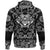 Viking Hoodie Black and White Head With Shield and Axe with Bandana Paisley Style RLT12 - Wonder Print Shop