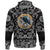 Viking Hoodie Black Crow Sitting On Helmet With Two Crossed Axes with Bandana Paisley Style RLT12 - Wonder Print Shop